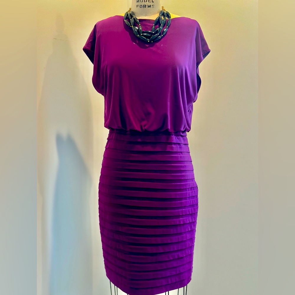 Purple AdriannaPapell bodycon dress